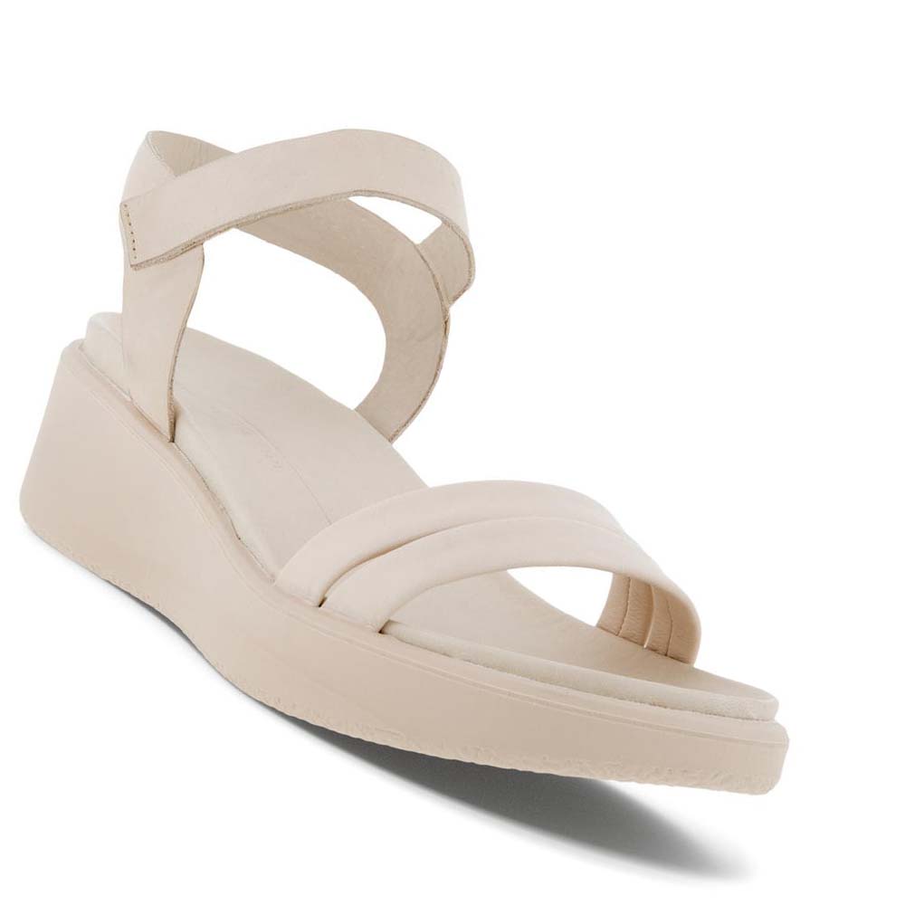 Women's Ecco Flowt Lx Wedge Dress Shoes Beige | USA 100JPQ